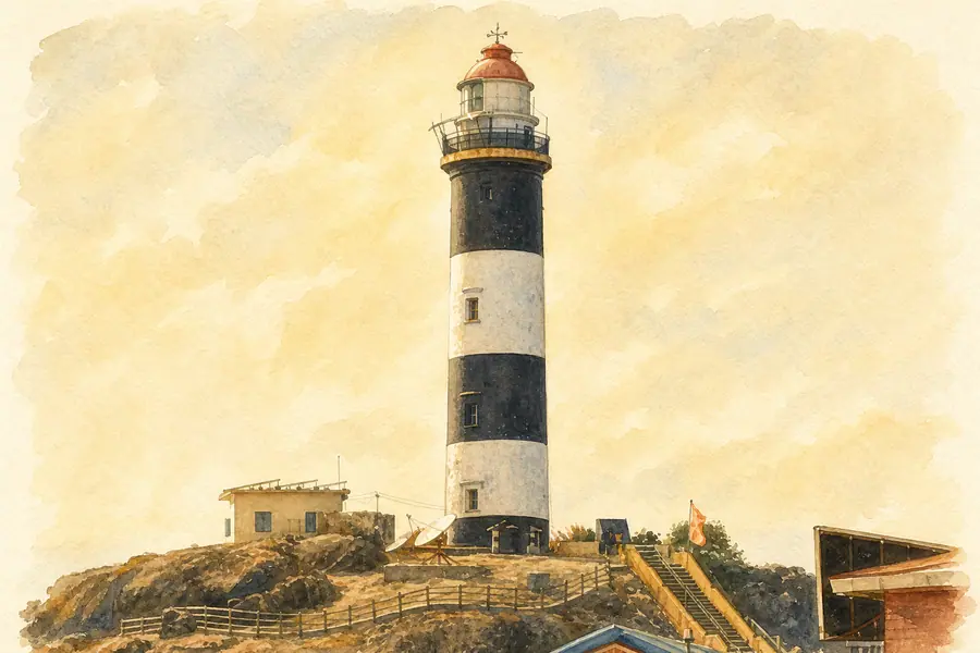 Sunset at Kaup Lighthouse — illustration