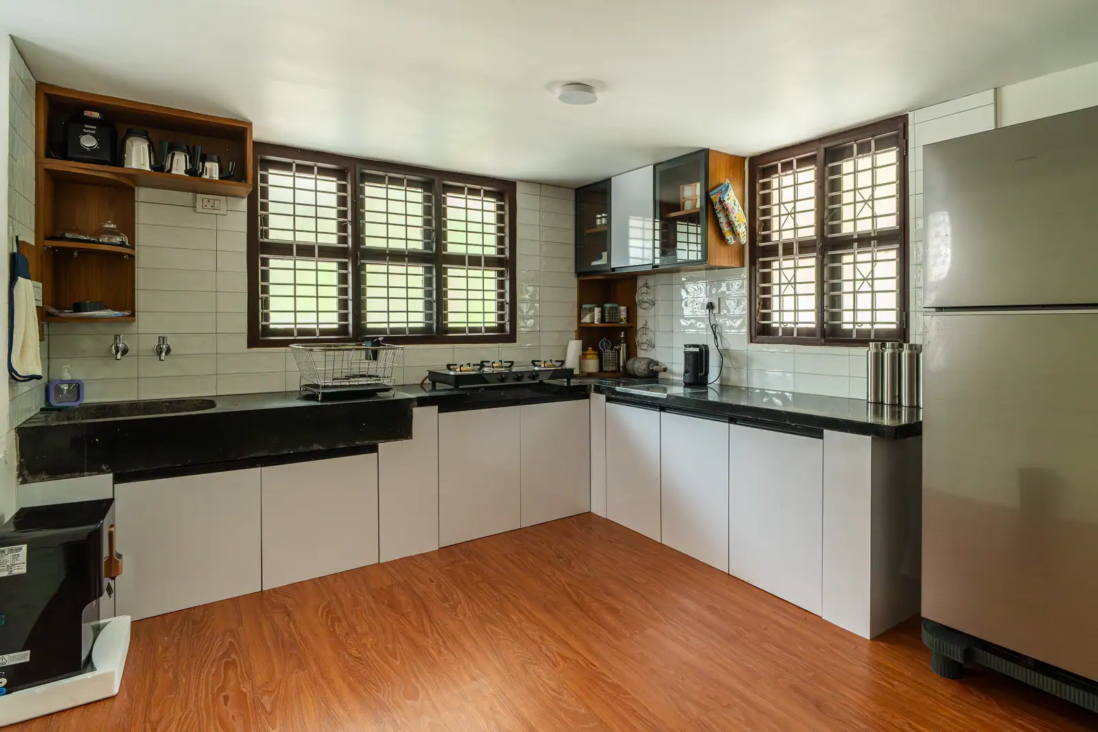 A clean, functional kitchen space designed for preparing wholesome meals with ease and comfort.