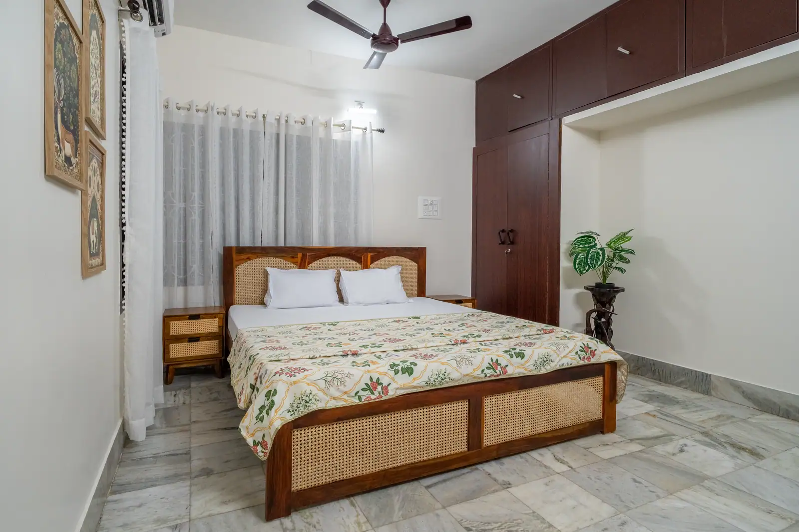 Retreat into the serene comfort of our heritage-inspired bedroom, where traditional craftsmanship meets restful elegance.
